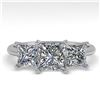 Image 1 : 2.0 ctw Princess VS/SI Diamond 3 Stone Designer Ring 18k White Gold