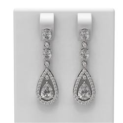 4.16 ctw Diamond Earrings 18K White Gold