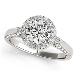 1.25 ctw Certified VS/SI Diamond Halo Ring 14k White Gold