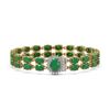 Image 1 : 30.12 ctw Emerald & Diamond Bracelet 14K Yellow Gold