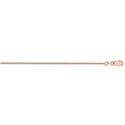 14k Rose Gold 1 mm Solid Polished Spiga Chain - 24 in.