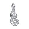 Image 1 : 10kt White Gold Round Diamond Cluster Curled Pendant 1/8 Cttw