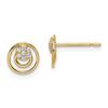 Image 1 : 14k Cubic Zirconia Circle Design Post Earrings - 46 mm