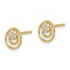 Image 2 : 14k Cubic Zirconia Circle Design Post Earrings - 46 mm