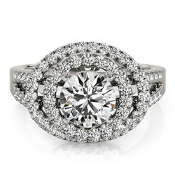 1.75 ctw Certified VS/SI Diamond Solitaire Halo Ring 14k White Gold