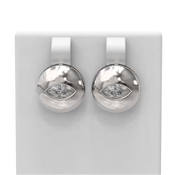 1.04 ctw Marquise Diamond Earrings 18K White Gold