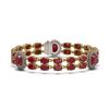 Image 1 : 20.99 ctw Ruby & Diamond Bracelet 14K Yellow Gold
