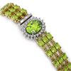 Image 3 : 28.33 ctw Peridot & Diamond Bracelet 14K Yellow Gold