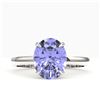 Image 1 : 3.50 ctw Tanzanite Designer Solitaire Ring 18k White Gold