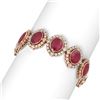 Image 2 : 50.03 ctw Ruby & Diamond Bracelet 18K Rose Gold