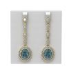 Image 1 : 15.03 ctw Blue Topaz & Diamond Earrings 18K Yellow Gold
