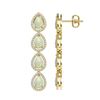 Image 2 : 6.2 ctw Opal & Diamond Micro Pave Halo Earrings 10k Yellow Gold