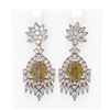 Image 1 : 15.11 ctw Canary Citrine & Diamond Earrings 18K Rose Gold