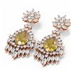 Image 3 : 15.11 ctw Canary Citrine & Diamond Earrings 18K Rose Gold