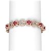 Image 1 : 26.1 ctw Ruby & Diamond Bracelet 18K Rose Gold