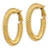 Image 2 : 14k Yellow Gold Twisted Omega Back Hoop Earrings - 4x20 mm
