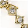 Image 3 : 11.7 ctw Princess Cut Diamond Micro Pave Bracelet 18K Yellow Gold