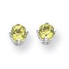 Image 1 : 14k White Gold 4 mm Peridot Earrings