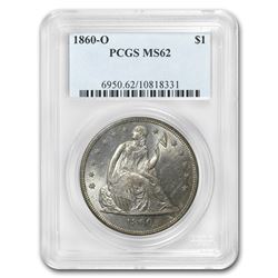 1860-O Liberty Seated Dollar MS-62 PCGS