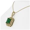 Image 3 : 11.99 ctw Emerald & Diamond Victorian Necklace 14K Yellow Gold