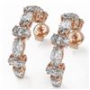Image 1 : 4.16 ctw Oval Cut Diamond Designer Earrings 18K Rose Gold
