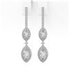 Image 2 : 2.55 ctw Marquise Cut Diamond Designer Earrings 18K White Gold