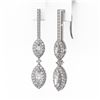 Image 3 : 2.55 ctw Marquise Cut Diamond Designer Earrings 18K White Gold