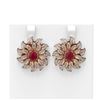 Image 1 : 7.07 ctw Ruby & Diamond Earrings 18K Rose Gold
