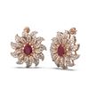 Image 2 : 7.07 ctw Ruby & Diamond Earrings 18K Rose Gold
