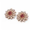 Image 3 : 7.07 ctw Ruby & Diamond Earrings 18K Rose Gold