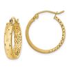 Image 1 : 14k Yellow Gold Polished & Diamond-cut Hoop Earrings - 20 mm