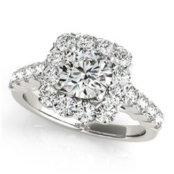 2.22 ctw Certified VS/SI Diamond Halo Ring 14k White Gold