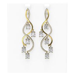 5.68 ctw Diamond Earrings 18K Yellow Gold