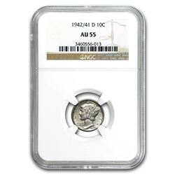 1942/41-D Mercury Dime AU-55 NGC