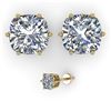 Image 2 : 1.0 ctw VS/SI Cushion Cut Diamond Stud Earrings 18k Yellow Gold
