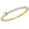 Image 1 : 14kt Yellow Gold Round Diamond Solitaire Stackable Band Ring 1/8 Cttw