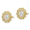 Image 2 : 10K Cubic Zirconia Flower Post Earrings - 39 mm