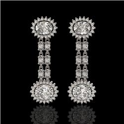 7.47 ctw Rare Oval Diamond Earrings 18K White Gold