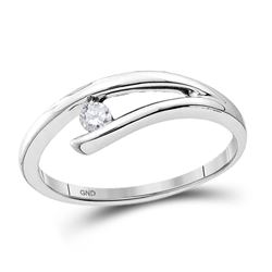 10kt White Gold Round Diamond Solitaire Promise Bridal Ring 1/10 Cttw