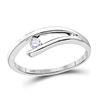 Image 1 : 10kt White Gold Round Diamond Solitaire Promise Bridal Ring 1/10 Cttw