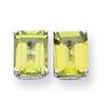 Image 1 : 14k White Gold 9x7 mm Emerald Cut Peridot Earrings