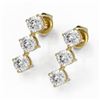 Image 1 : 2 ctw Cushion Cut Diamond Designer Earrings 18K Yellow Gold