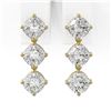 Image 2 : 2 ctw Cushion Cut Diamond Designer Earrings 18K Yellow Gold