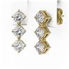 Image 3 : 2 ctw Cushion Cut Diamond Designer Earrings 18K Yellow Gold