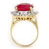 Image 2 : 9.68 ctw Ruby & Diamond Ring 14k Yellow Gold