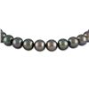 Image 1 : Classic Peacock and Green True Round Tahitian Pearl Necklace, 17.5"es, 10.0-10.9mm, AA+/AAA Quality