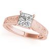 Image 1 : 1 ctw Certified VS/SI Princess Diamond Solitaire Ring 14k Rose Gold