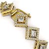 Image 3 : 8.46 ctw Princess Cut Diamond Micro Pave Bracelet 18K Yellow Gold