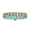 Image 1 : 21.22 ctw Turquoise & Diamond Bracelet 14K Yellow Gold