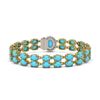 Image 3 : 21.22 ctw Turquoise & Diamond Bracelet 14K Yellow Gold